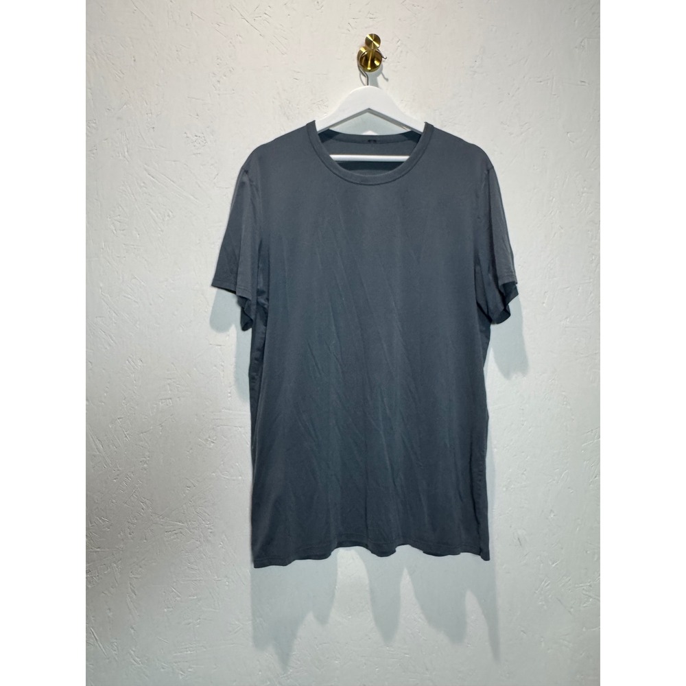 Lululemon Mens Short Sleeve Crew Neck Tee Shirt Dark Gray Activewear Large